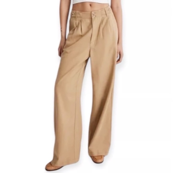 Madewell The Harlow Wide Leg Pleated Pants Size 4 Preppy ~ Office! - Picture 1 of 4